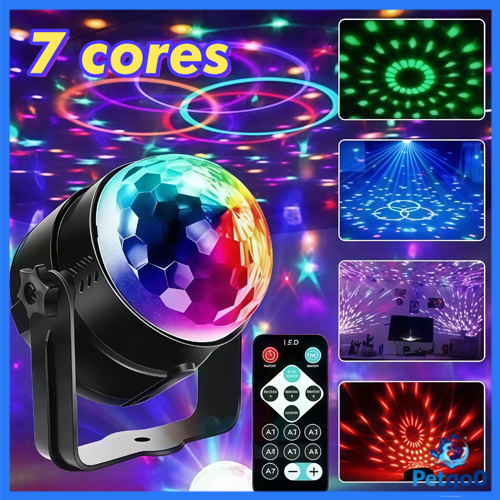 Globo de Luz LED RGB - Sensor de Som, USB, Controle Remoto - Para Festas e Discotecas