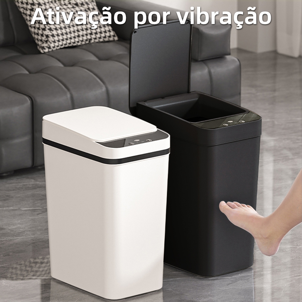 Lixeira12L Sensor Automática Inteligente para Escritório Banheiro ou Cozinha/Salar Alimentação por bateria
