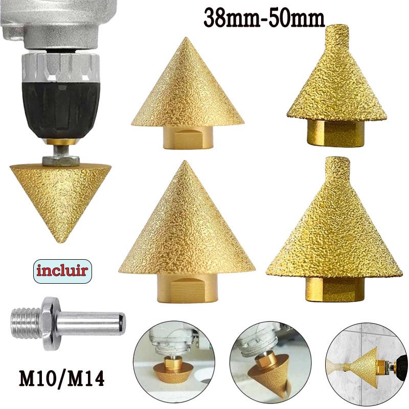 Broca De Chanfro Biselada Diamantada De 38-50mm-Rosca M14 Brasada Para Granito E Mármore , Ampliação De Furos em Oferta na Shopee