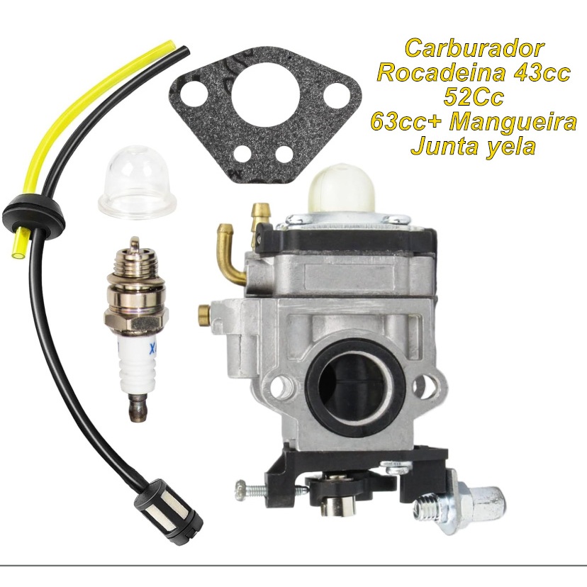 Carburador Roçadeira 43cc 52cc 63cc + Mangueira Junta Vela em Oferta na Shopee