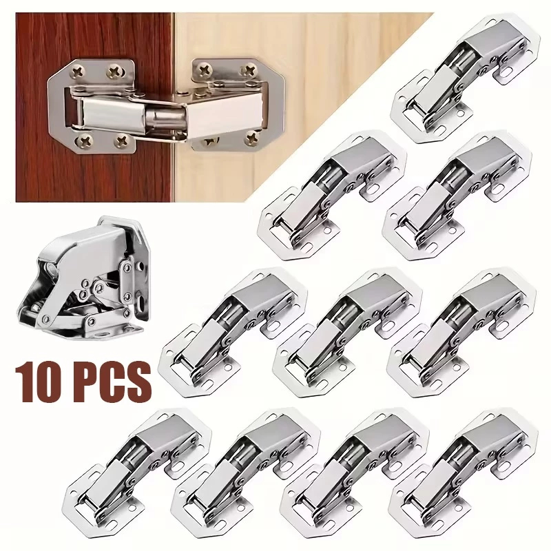 Dobradiça De Armário 10/4 Peças Para Porta Com Furo Sem Perfuração De 90 Graus Hardware Móveis Domésticos