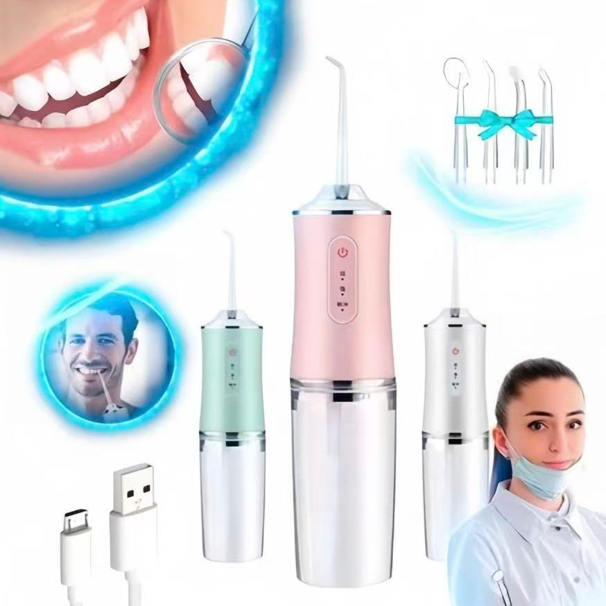 Irrigador Dental Portátil Recarregável USB 220ml Limpeza Bocal Jato Forte abbot store