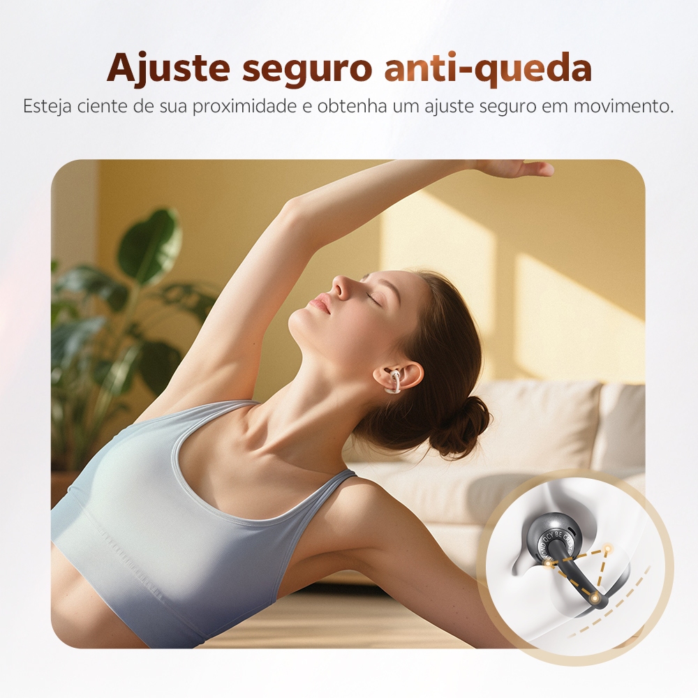 QCY Crossky C50 Clip-On Fones De Ouvido Sem Fio Aberto Bluetooth 6.0 Graves Potentes 35 Horas · foto 2