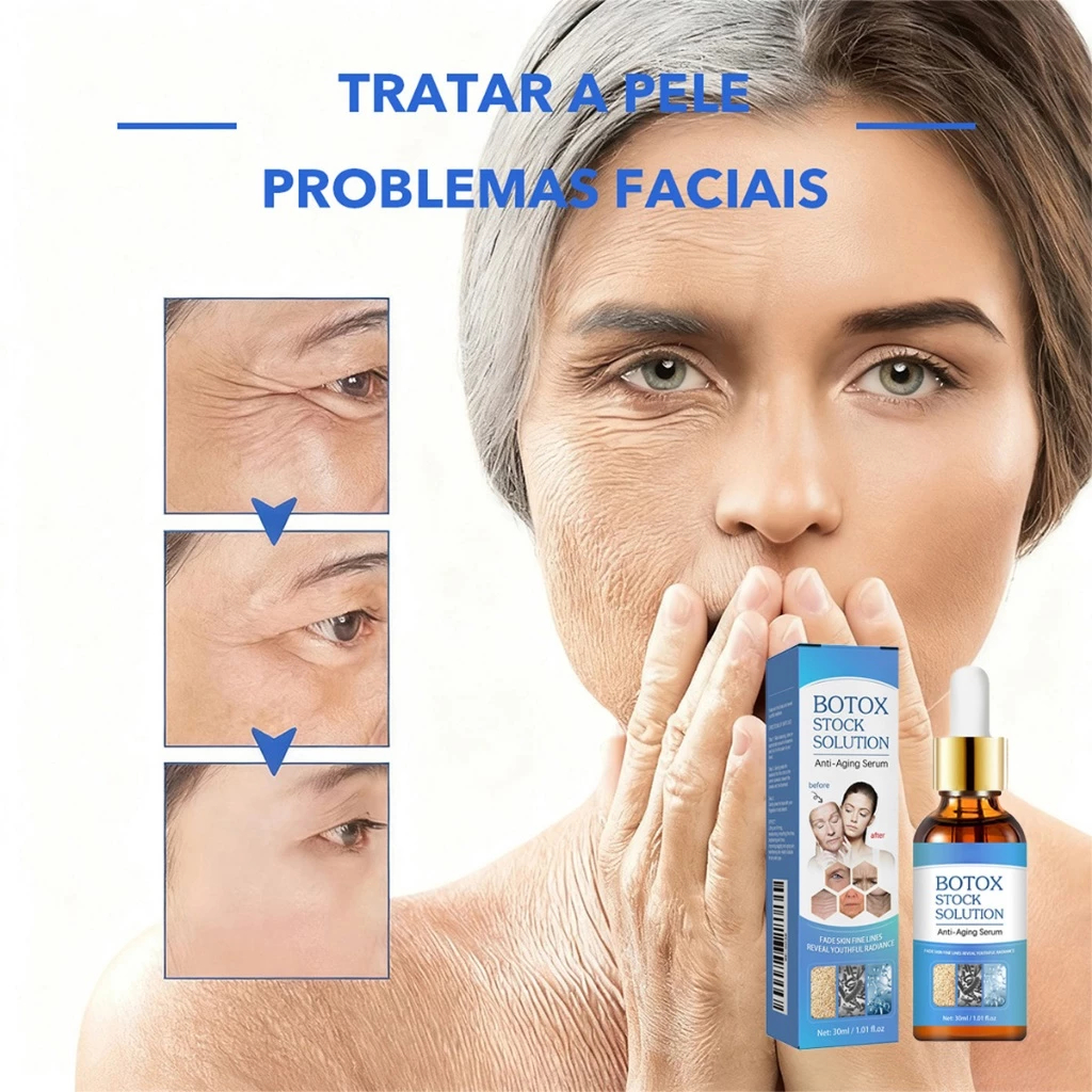 BOTOX Sérum facial líquido original com retinol, colágeno reafirmante e antienvelhecimento, clareia manchas escuras