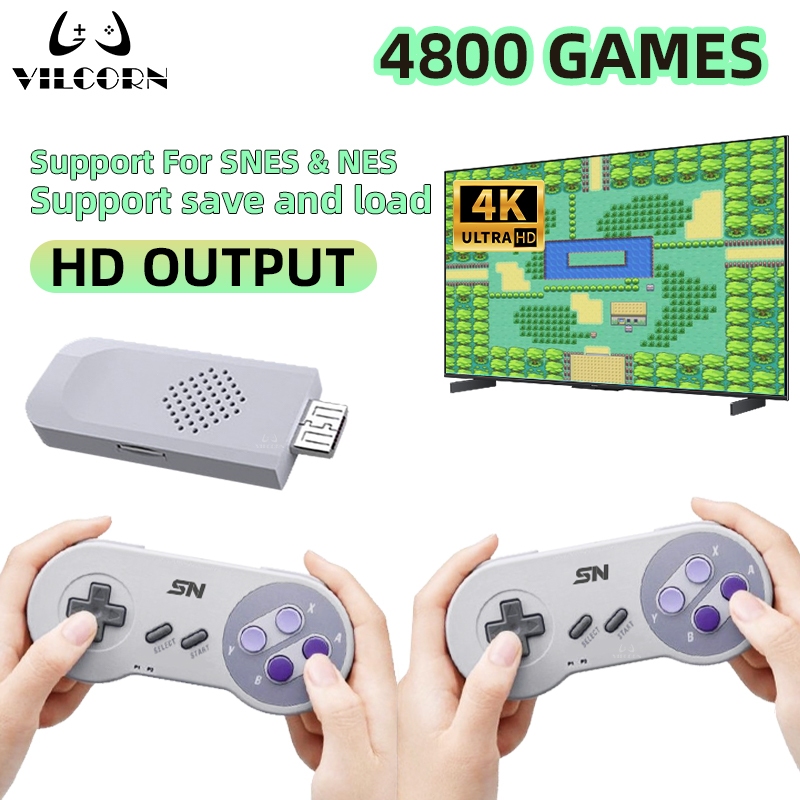 4K Super Nintendo Mini com Jogos em Português do Brasil | Console Completo com 2 Controles, HDMI para TV e Coleção Retro