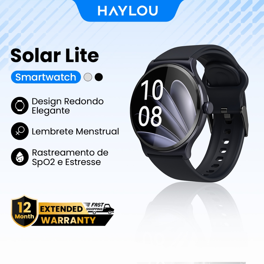 Haylou Solar Lite 1.38"Display Relógios Inteligente À Prova D'água 20dias Bateria Bluetooth5.3 SmartWatch em Oferta na Shopee