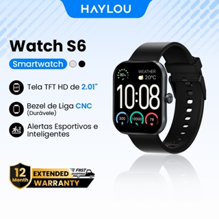 Haylou S6 Smart Watch 2.01"HD Display 5.3Bluetooth Chamando 20dias bateria Relógio Inteligente em Oferta na Shopee