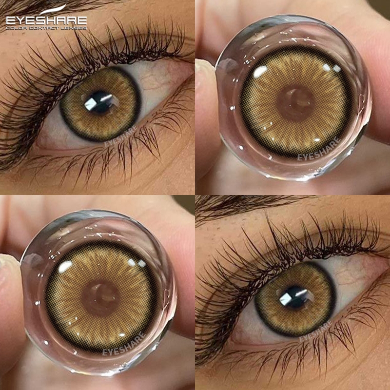 Lentes De Contato Naturais Marrons EYESHARE 14.5 Mm Coreanas De Olhos Grandes Macias Para Uso Em 1 Ano