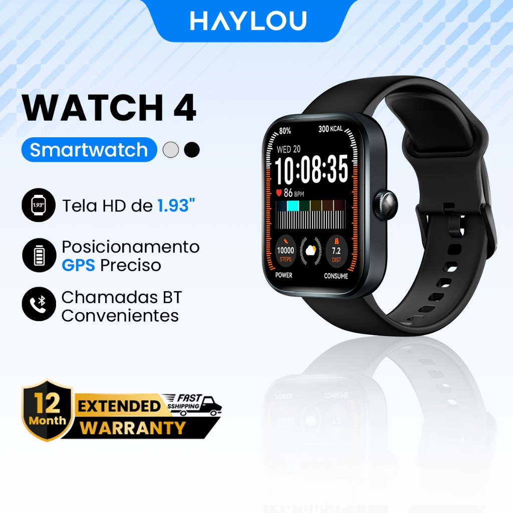 [New] Haylou Watch 4 GPS SmartWatch 1,93"Display Avançado 15d-Bateria Bluetoothchamada À ProvaD'água Relógio Inteligente em Oferta na Shopee