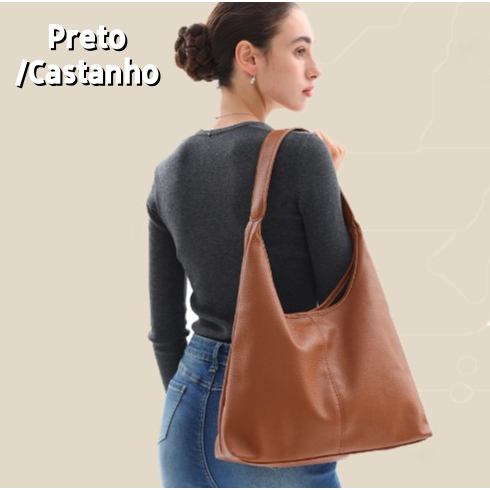 Bolsa feminina retrô de couro PU mensageiro Bolsa Soft grande capacidade em Oferta na Shopee
