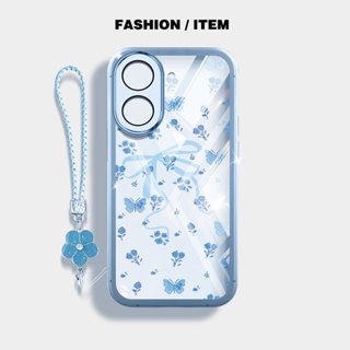 VRQR Capa Para Xiaomi Redmi A5 4G Poco C71 Moda Flor Urso Transparente De Telefone À Prova De Choque Com Corda De em Oferta na Shopee