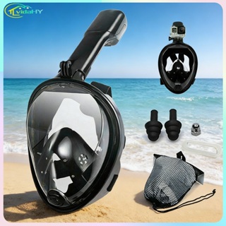Máscara de mergulho com snorkel de rosto inteiro de Silicone, máscara à prova d'água conjunto de mergulho/mergulho + sup em Oferta na Shopee