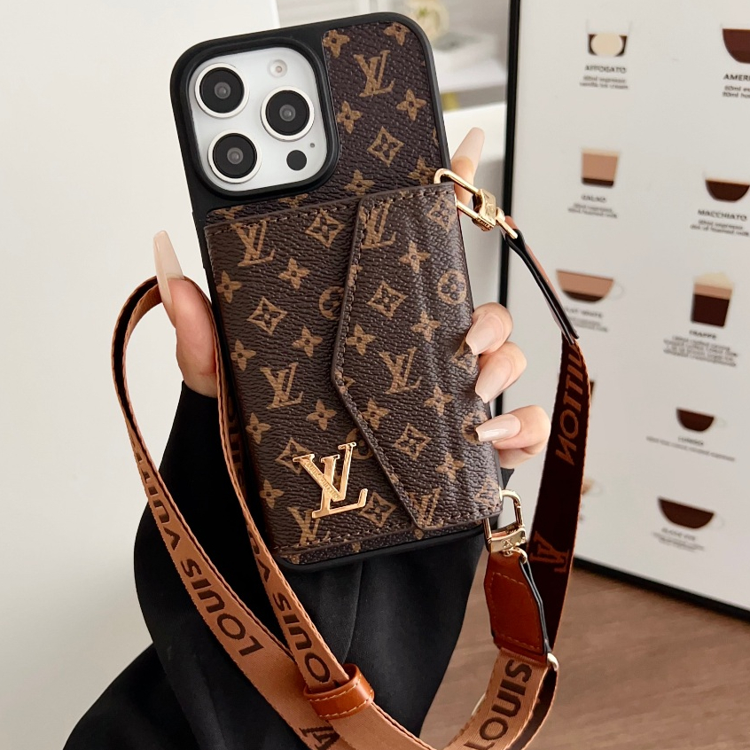 Cordão De Cartão De Etiqueta De Marca De Metal Capa De Couro De Luxo Para iPhone 17/16/15/14/13Pro Max em Oferta na Shopee