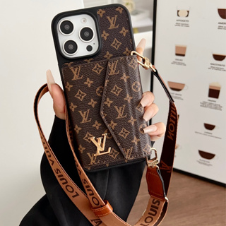 Cordão De Cartão De Etiqueta De Marca De Metal Capa De Couro De Luxo Para iPhone 17/16/15/14/13Pro Max em Oferta na Shopee