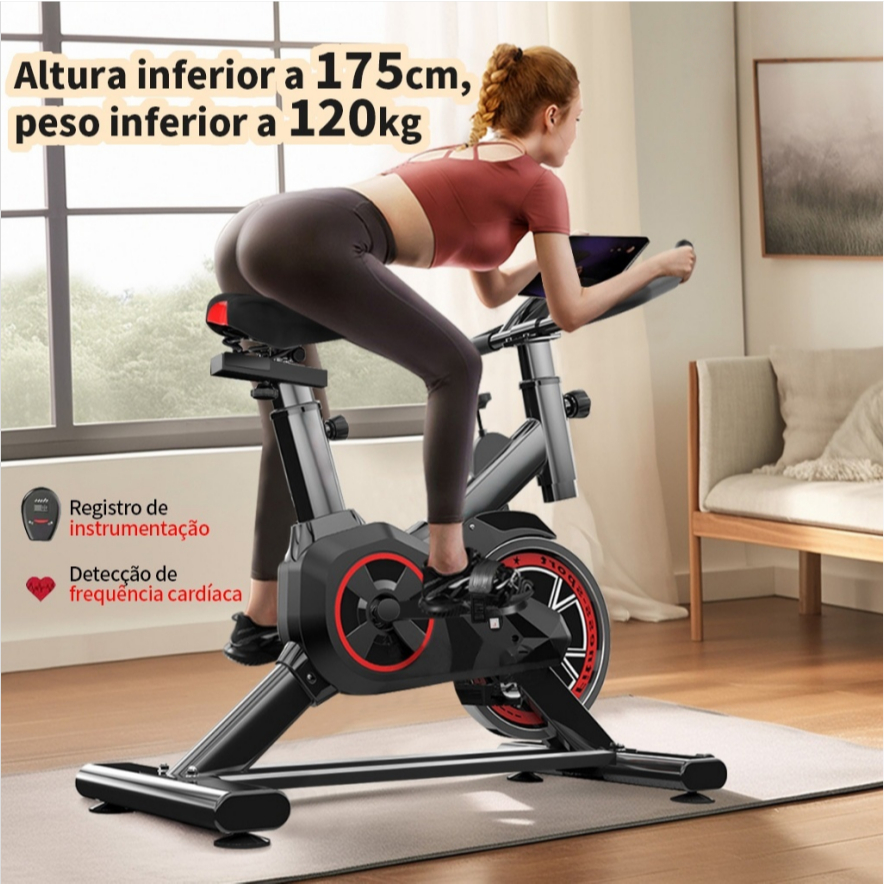 Bicicleta Spinning Ergométrica Academia Fitness Casa Treino Silenciosa Ajustável 120kg V3