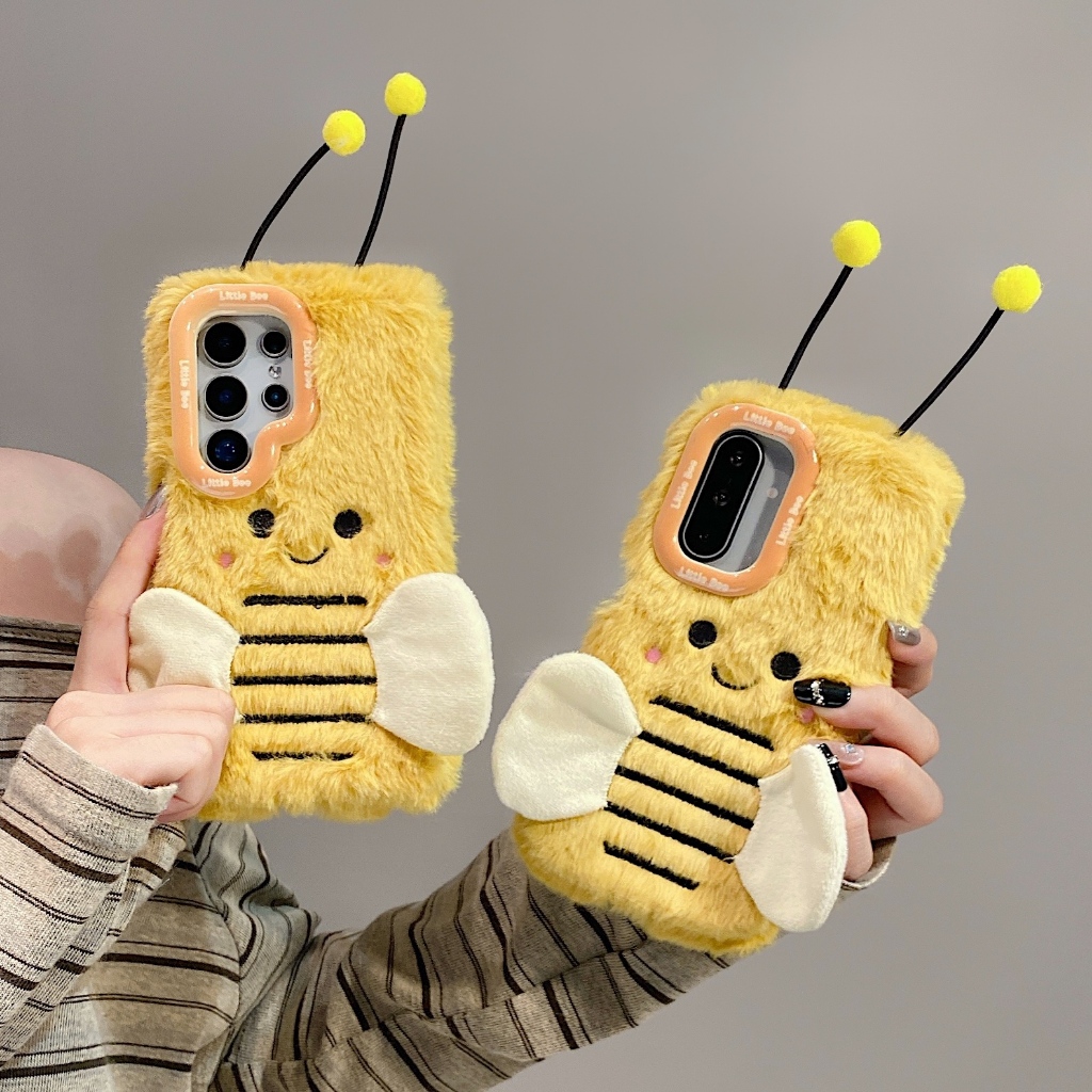 Capa Para Samsung Galaxy S25 Ultra S25 S24 Plus S23 A14 A15 A05S A34 A54 A55 A16 A17 A36 A56 De Telefone Abelha Amarela 