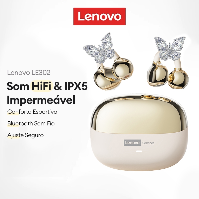 Lenovo LE302 Fones De Ouvido Bluetooth IPX5 À Prova D'água HIFI Qualidade De Som Confortável Durante O Exercício
