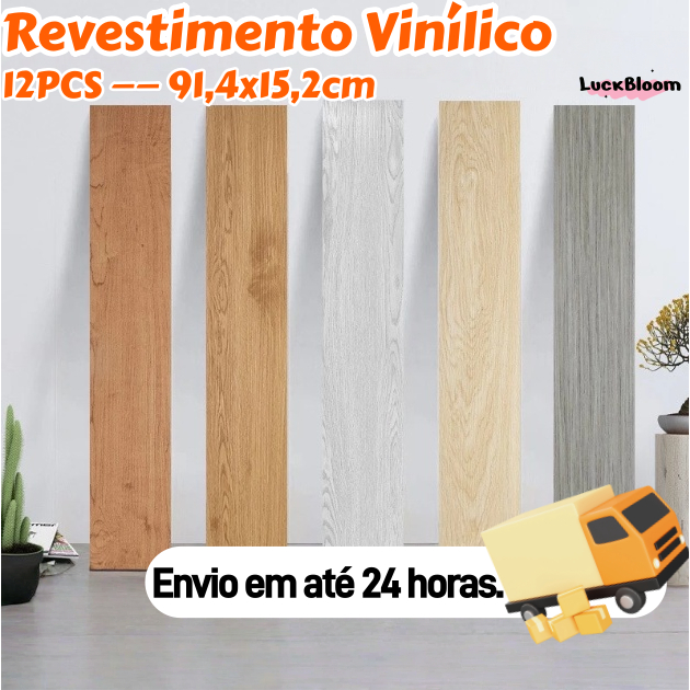 12PC Piso Painel Revestimento Vinílico Adesivo Lavável Madeira em Oferta na Shopee