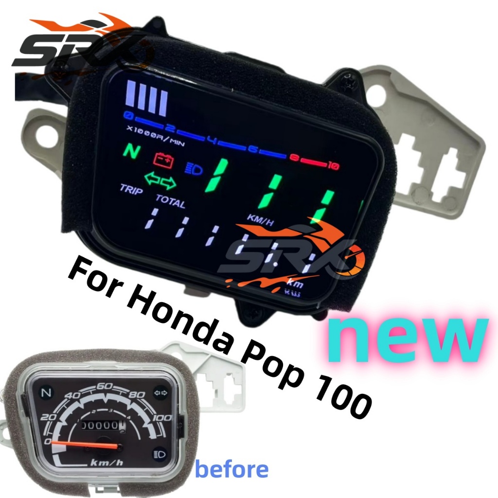 Para Honda Pop POP100 100 Medidor Digital Assy Novo Velocímetro LED em Oferta na Shopee