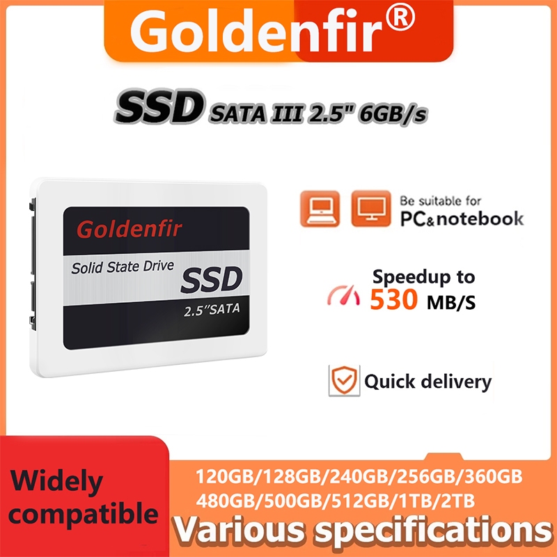 Goldenfir SSD 2.5 "120GB 128GB 250GB 256GB 500GB 960GB Built in Solid State Drive Desktop Laptop em Oferta na Shopee