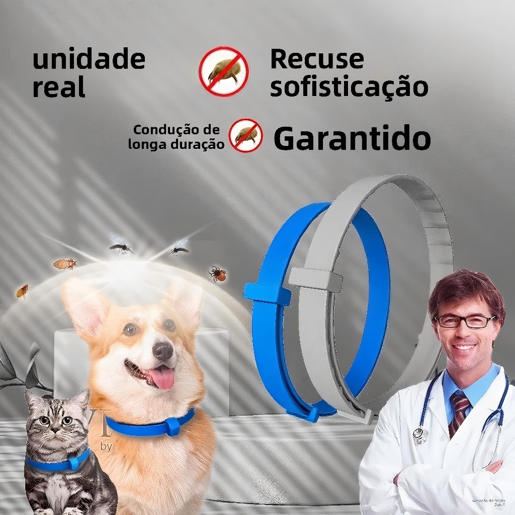 Kit 2 Coleira Para Prevenção De Pulgas E Carrapatos-Ajustável À Prova D'água , Cães Gatos , Recomendado Por Veterinário em Oferta na Shopee