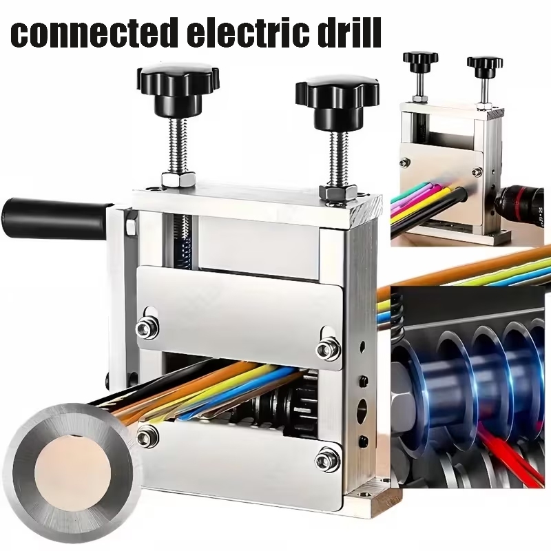 Decapador Manual De Fios Para Uso Doméstico De 1-25 Mm Descascador Elétrico De Cabos Com Suporte De Manivela Furadeira