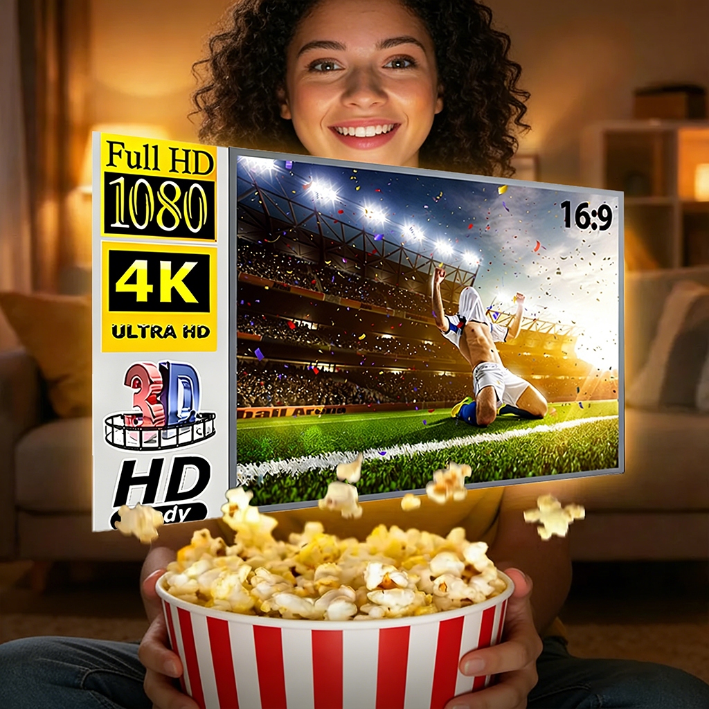 Tela De Projeção HD 4K Portátil Antirreflexo 16 : 9 De 84/100 Polegadas Para Home Theater