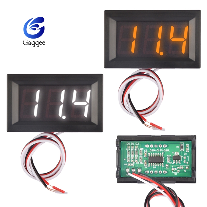Voltímetro DC0-100V 0.56 Polegadas Tubo digital De Três LED Fios Dígitos