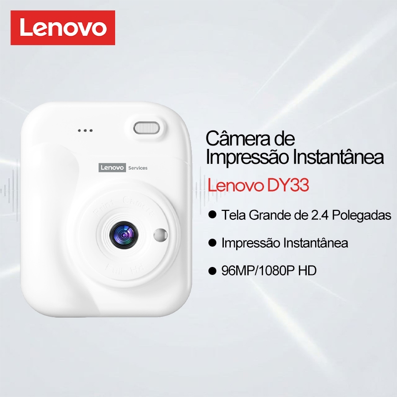 Câmera De Impressão Instantânea Lenovo DY33 E Brinquedo De Infantil Com Tela Grande De 2.4 Polegadas Foto De 96 Mp , Víd