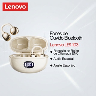 Fones De Ouvido Bluetooth Lenovo LES-103 E Sem Fio Com Clipe Aberto Cancelamento De Ruído AI 6.0 Mais Áudio Espacial Par em Oferta na Shopee