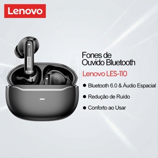 Fones De Ouvido Bluetooth Lenovo LES-110 E Sem Fio Com 6.0 Áudio Espacial Mais Redução De Ruído AI Para Chamadas Claras em Oferta na Shopee