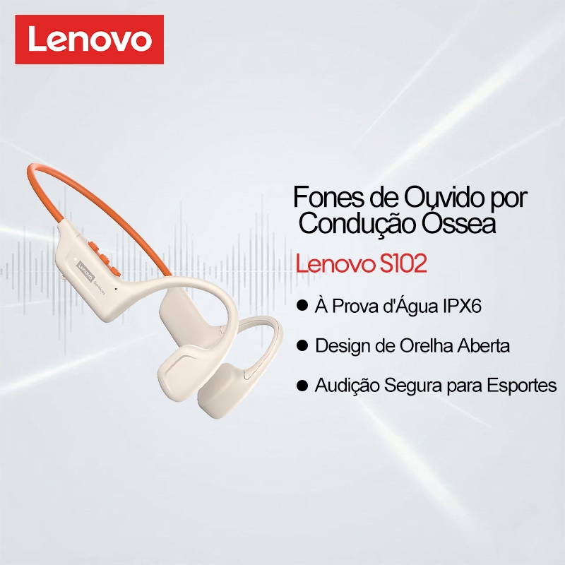 Fones De Ouvido De Condução Óssea Lenovo S102 E Fone Esportivo Com Design De Orelha Aberta IPX6 À Prova D'água Audição S em Oferta na Shopee