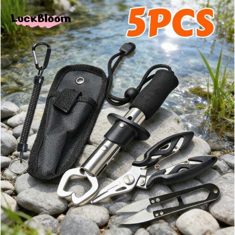Conjunto de 5 peças de alicates de pesca, braçadeira de peixe, conjunto de 5 peças de alicates de pesca multifuncionais