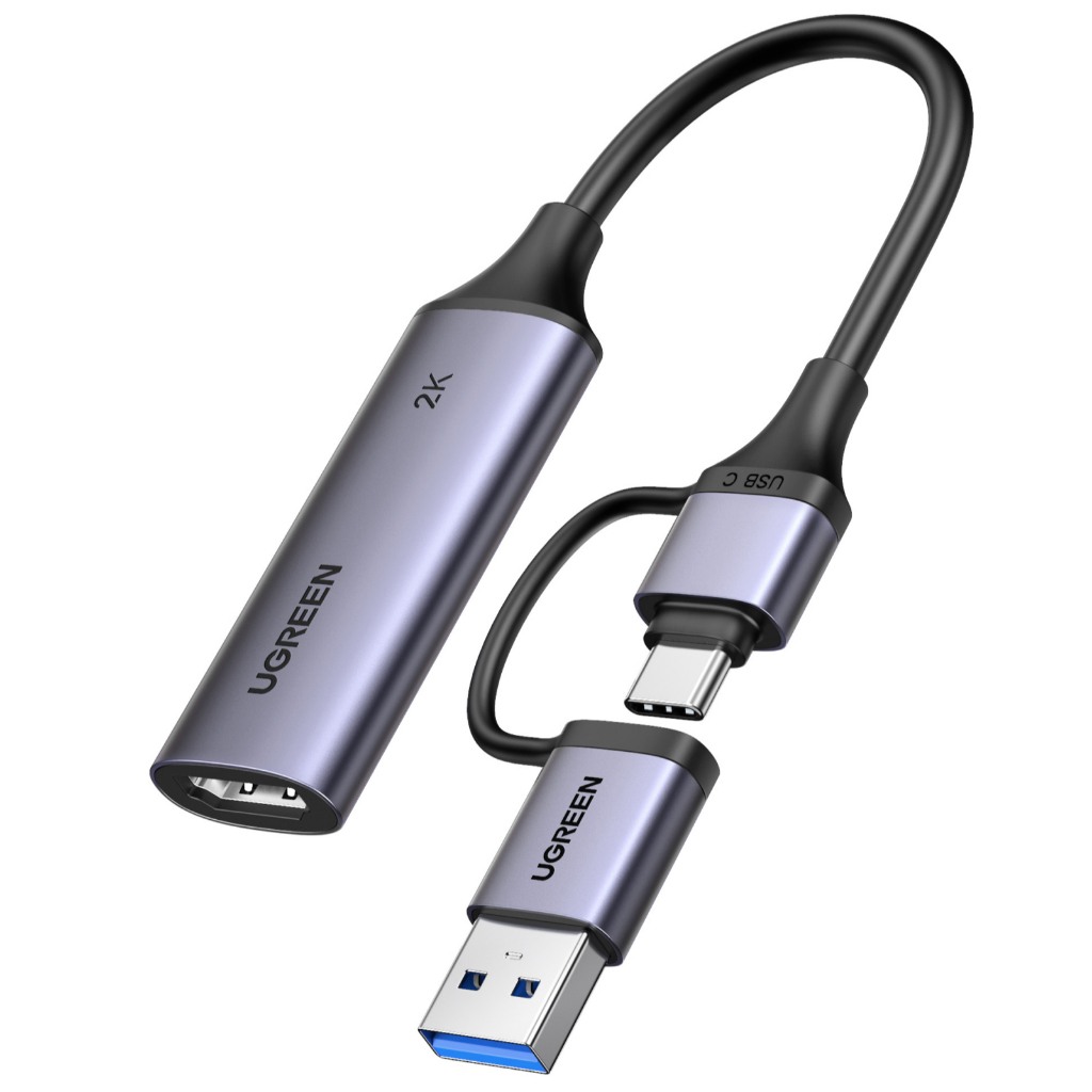 UGREEN 2 Em 1 4K @ 30Hz HDMI Para USB C Uma Placa De Captura De Portas Duplas OB
