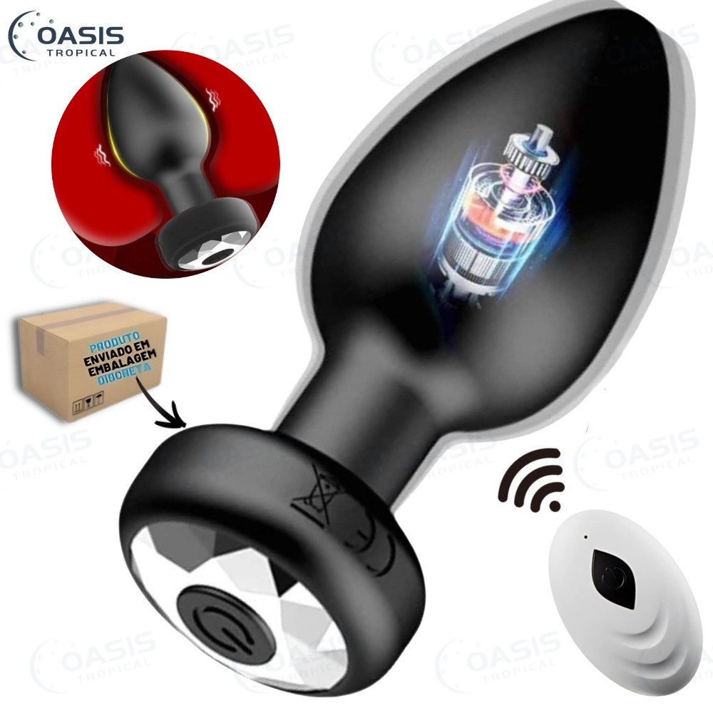 Plug Anal vibro com controle remoto Recarregável 10 modos de vibração GS-CONTROLE