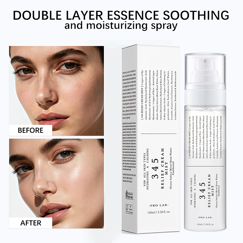 345 Névoa Creme Alívio 100ml | Spray Calmante E Hidratante De Essência De Camada Dupla Para Todos Os Tipos De Pele Com em Oferta na Shopee