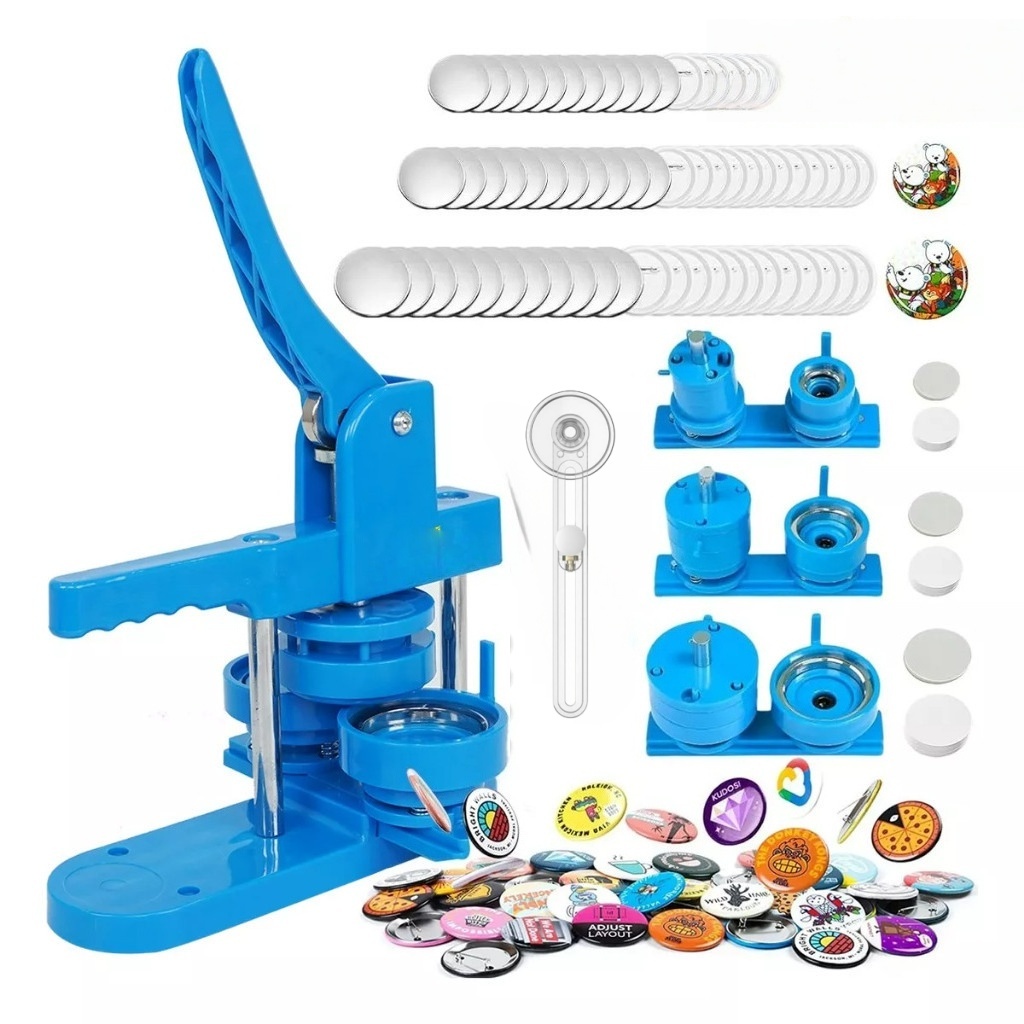 KIT Máquina De Crachás 3 Em 1 Deslizante DIY Button，Broche, Crachá 32/44/58mm 100 Consumíveis Ou um quadrado de 50 mm em Oferta na Shopee