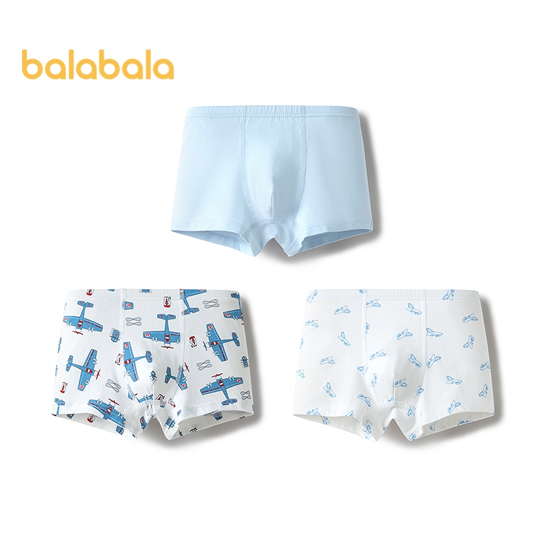 balabala Roupa Íntima Infantil Menino Ângulo Plano Boxer Breve Algodão Bebê Grande Criança À Prova D'água De Vento Três