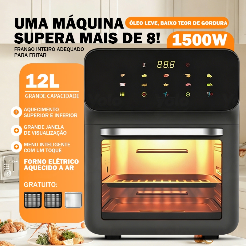 2025 Novo Modelo De Fritadeira De Ar , Grande Capacidade , Controle Visual , Sem Flip , Forno 3 Em 1 E De Micro-Ondas