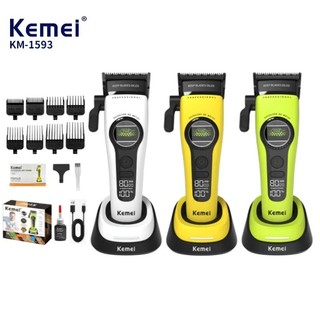 Kemei Profissional Barbeiro Máquina De Cortar Cabelo Recarregável Aparador De Elétrico Corte Rotor Externo Motor Sem Esc