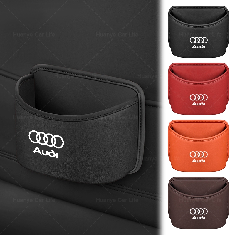 1/2 Pçs Caixa De Lixo De Carro De Couro Premium Saco De Armazenamento Multiuso Para Audi A3 8P A6 C5 A4 B6 B8 S4 RS4 S5 