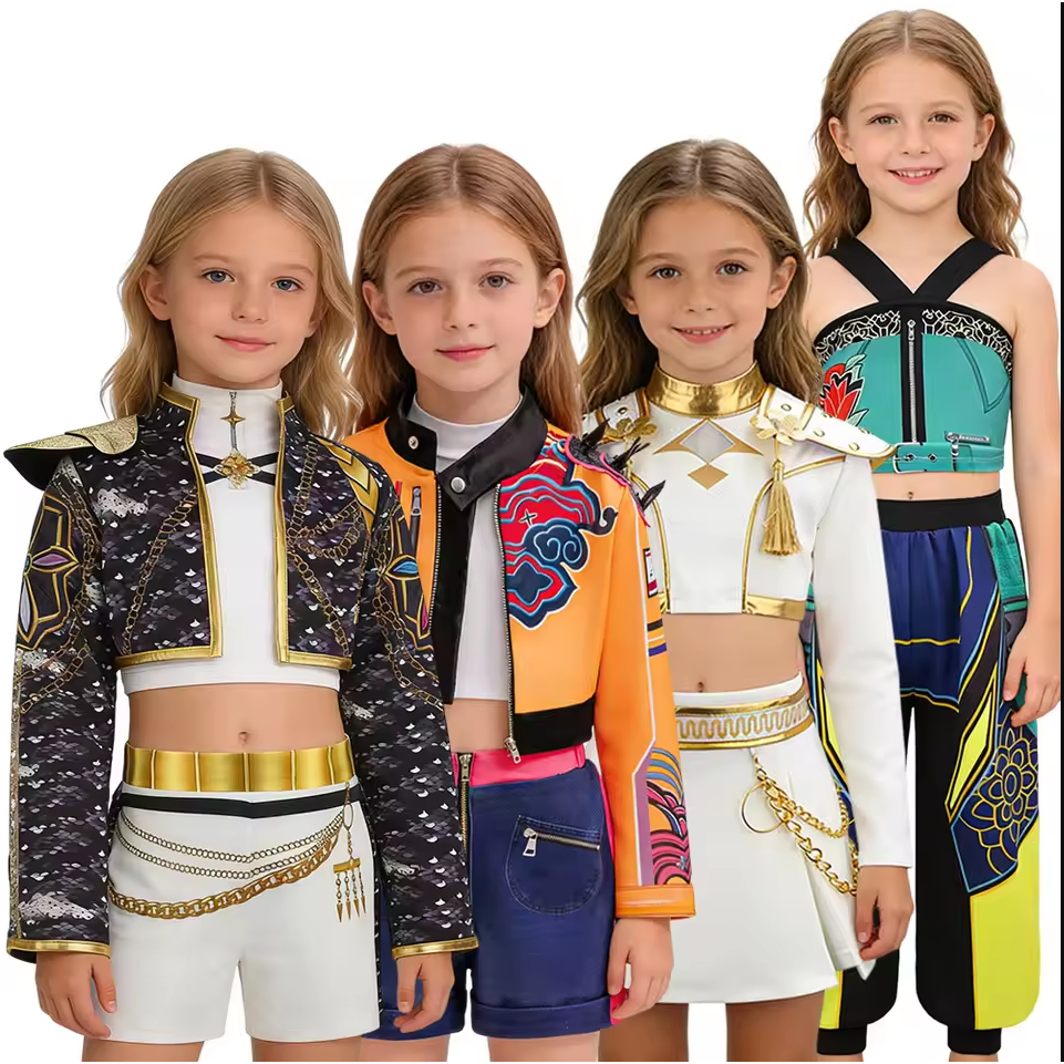 Meninas Kpop Caçadores Rumi Mira Zoey Cosplay Traje Para Criança Ídolo Uniforme Roleplay Outfit Halloween Carnaval Festa em Oferta na Shopee