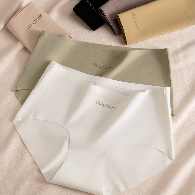 Detalhes do Roupa Interior Feminina Sem Costura De Seda Gelo 7A Antibacteriana Amoreira Virilha Calcinha Cintura Média Nova yoga Esp