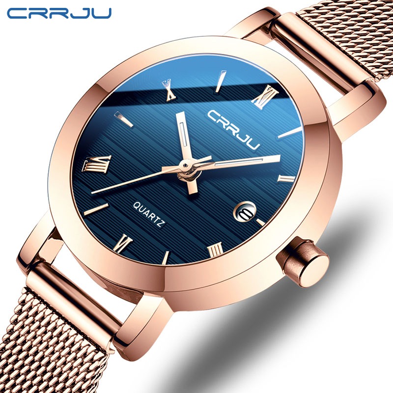 CRRJU Relógio Feminino De Luxo Moda Design Exclusivo Pequeno Mostrador De Aço Inoxidável Retrô Casual À Prova D'água 217 em Oferta na Shopee