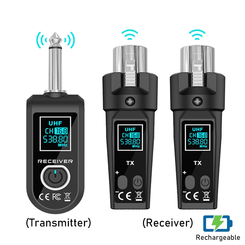 Microfone Sem Fio XLR Transmissor Receptor 2.4G Adaptador De Sistema De Para Microfones Dinâmicos/PA/Misturador De Áudio