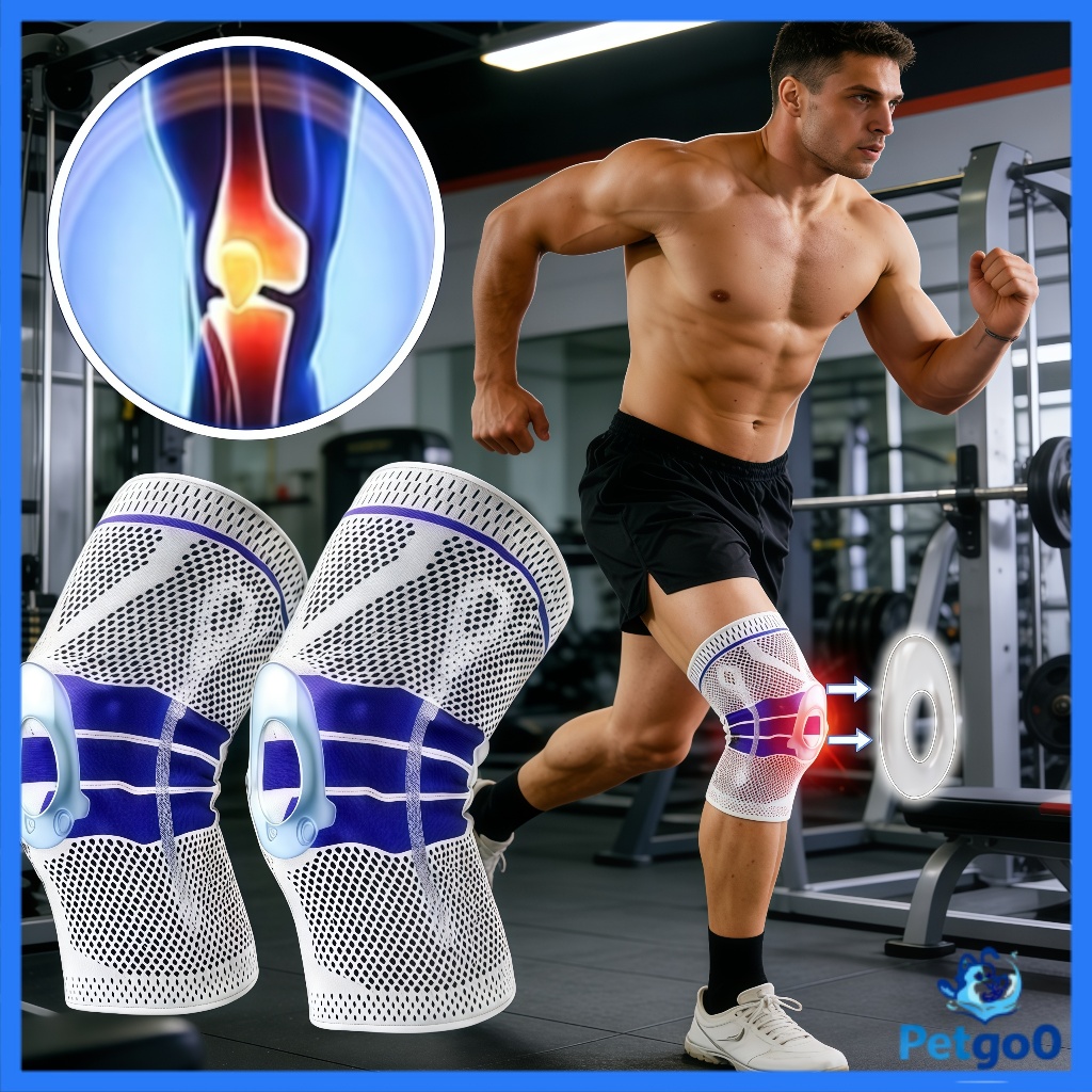 Kit 2/1 Joelheira Ortopédica 3D Compressão com Silicone e Aço - Alívio Dor Joelho para Corrida em Oferta na Shopee