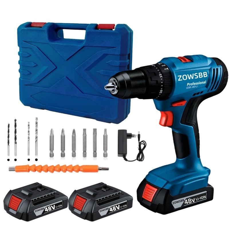 Furadeira parafusadeira 48V 2 Baterias elétrica furadeira de impacto Universal BOSCH GSR 6-115