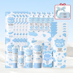 Kit De Viagem Para Cuidados Com A Pele Mimos De Leite LAIKOU | Conjunto Iluminador E Hidratante Niacinamida Ácido Hialur
