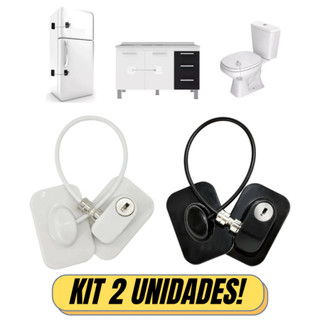Kit 2 pares de travas de segurança com chave, para geladeira e gavetas. Trava de gaveta para bebê.