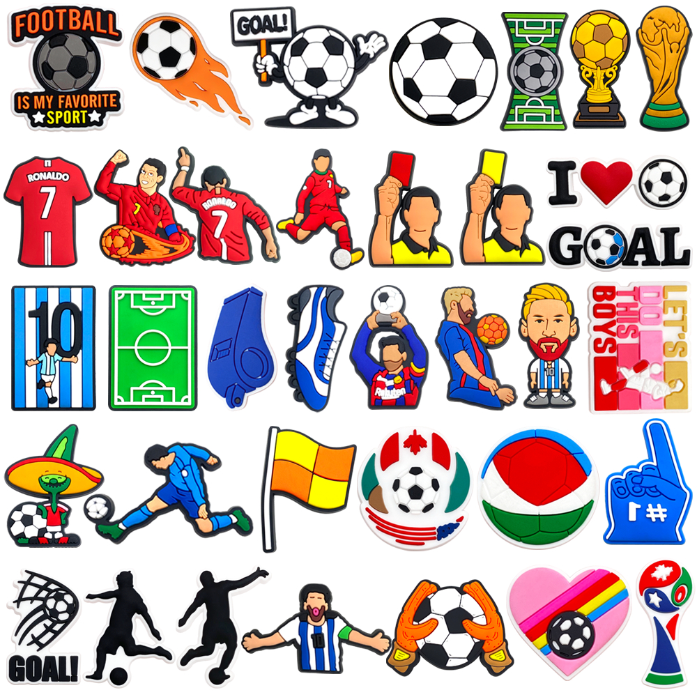 Nova Série De Esportes De Futebol MEIDJ Sapato Encantos Sandálias Pingente Botão Tamanco Pinos Presentes Para Amigos em Oferta na Shopee